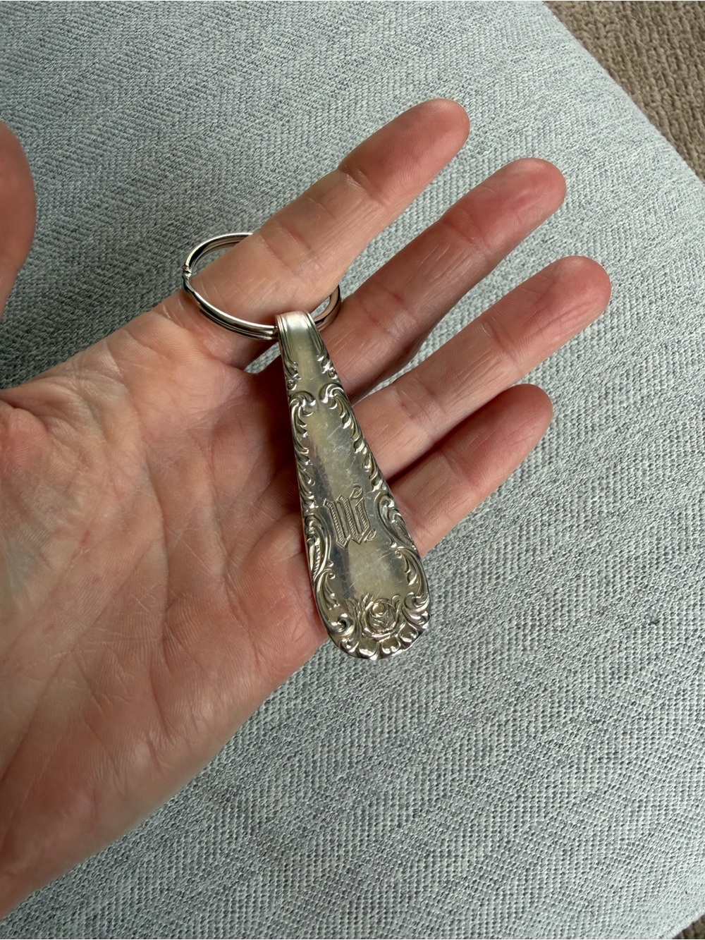 M Engraved Silverware Keychain - Picture 5 of 6